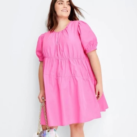 Future Collective Dresses & Skirts - Puff Short Sleeve Drawcord Mini Dress